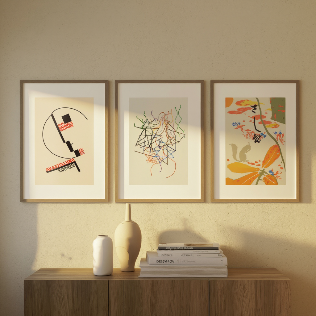 Set of 3 – Contemporary Geometry & Bauhaus Modernism