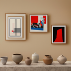 Set of 3 Modernist & Geometric Abstract Prints  – Denkmal, Composition & Untitled - Hakyarts