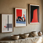 Set of 3 Modernist & Geometric Abstract Prints  – Denkmal, Composition & Untitled - Hakyarts