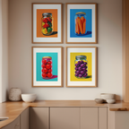 Set of 4 Pop Art Kitchen Jars – Vibrant Modern Prints - Hakyarts