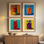 Set of 4 Pop Art Kitchen Jars – Vibrant Modern Prints - Hakyarts