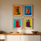 Set of 4 Pop Art Kitchen Jars – Vibrant Modern Prints - Hakyarts