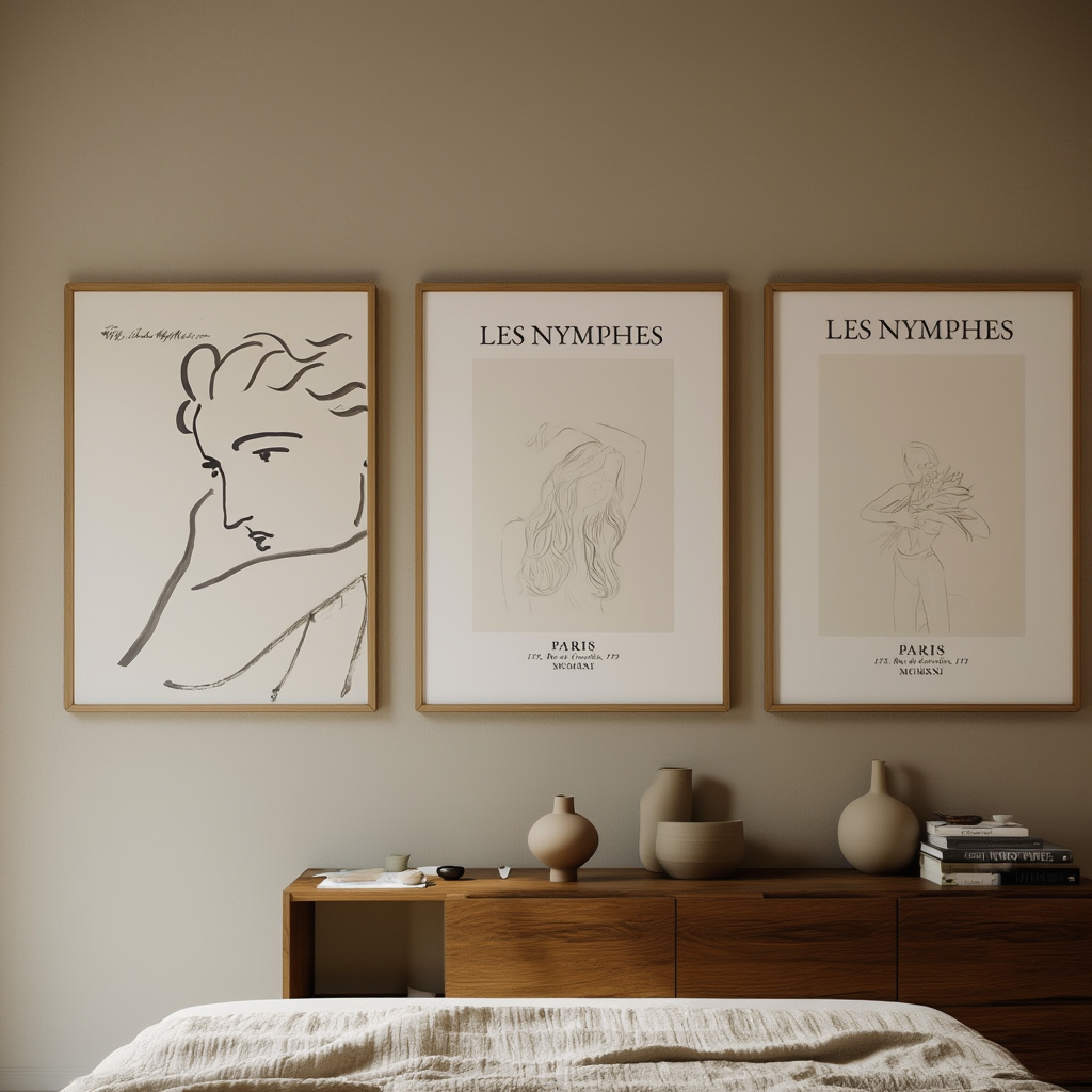 Set of 3 Art Prints – Les Nymphes & Matisse - Hakyarts
