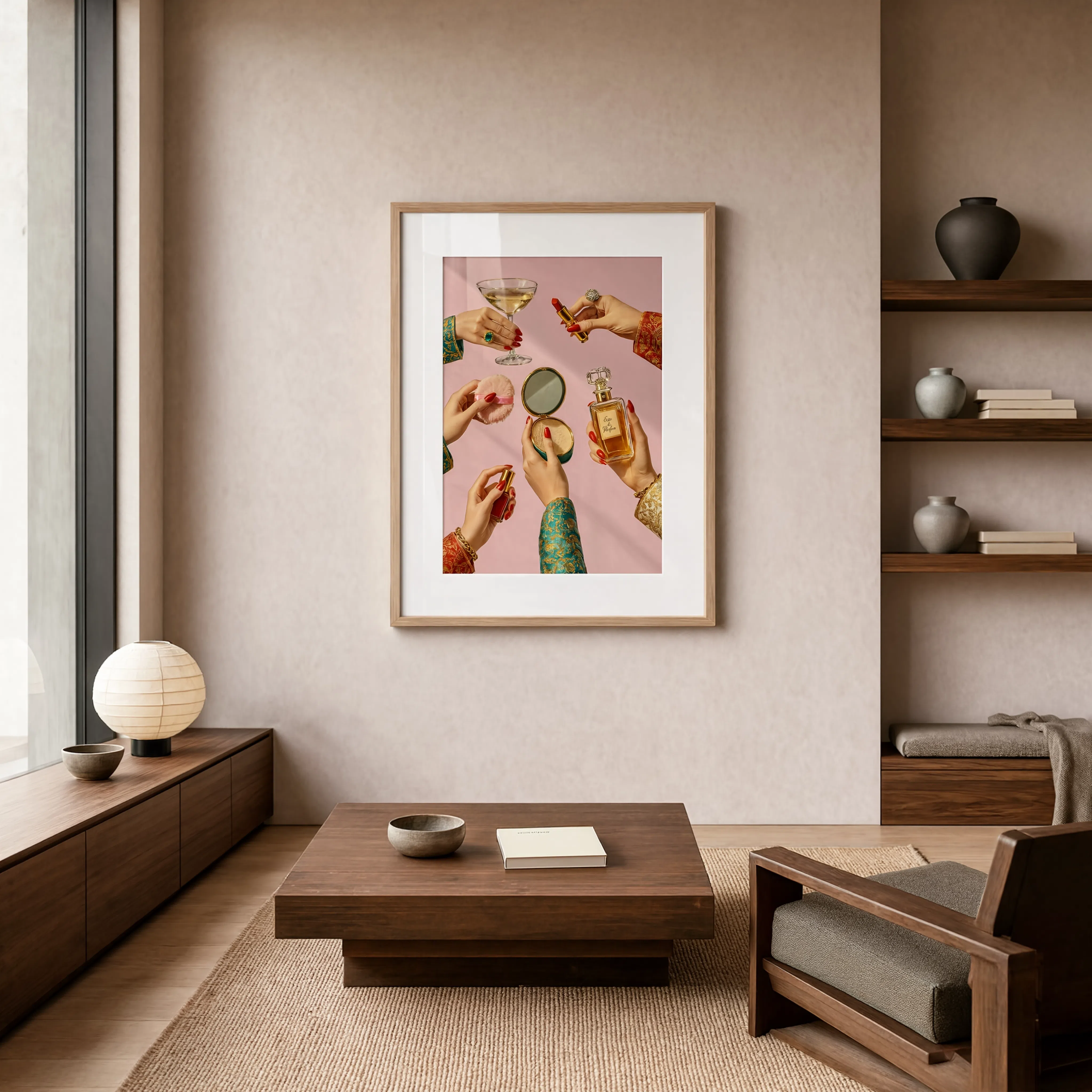 Vintage Beauty Hands Collage I | Modern Fashion Collage Wall Art