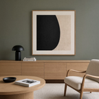 Monochrome Split Dark Beige Abstract Poster | Minimalist Contemporary Wall Art Print
