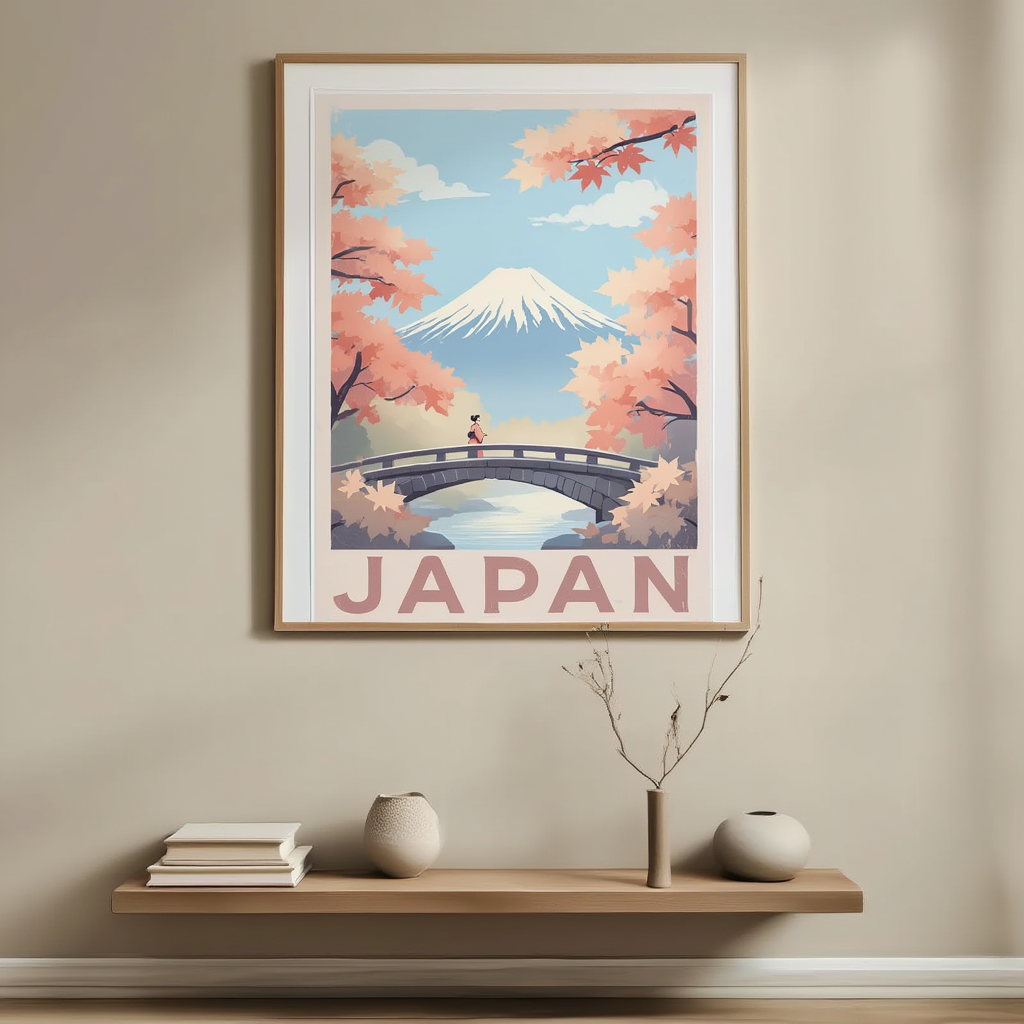 Mount Fuji Illustrated Print