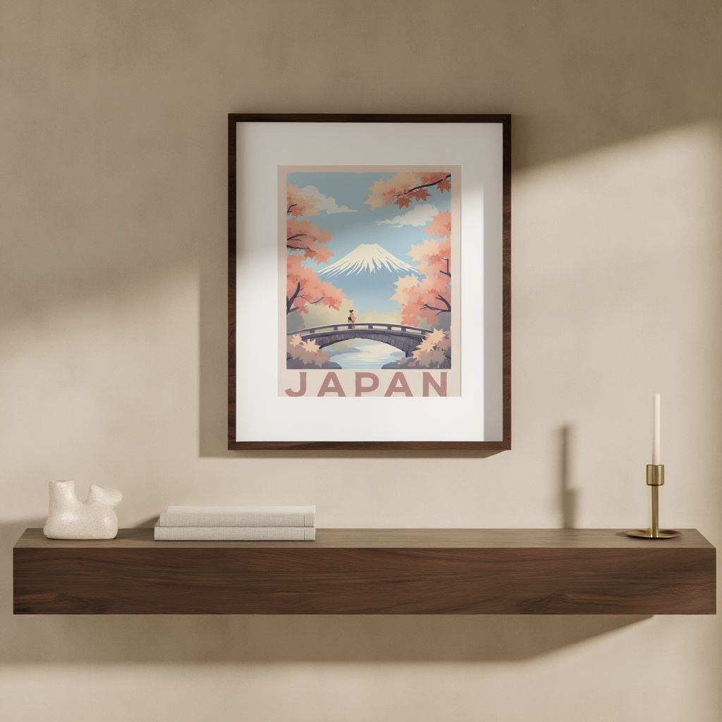 Mount Fuji Illustrated Print