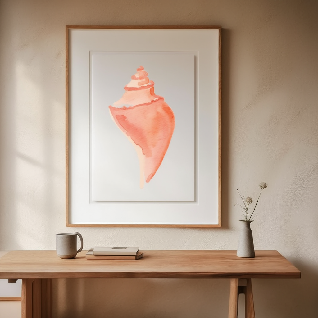 Soft Watercolour Seashell Print