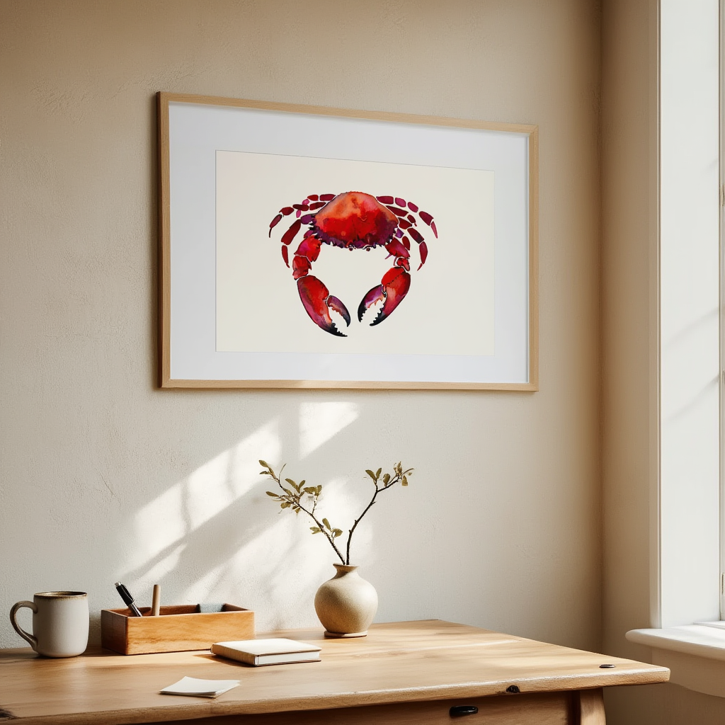Illustrated Crab Watercolour Print