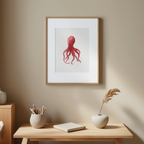 Illustrated Octopus Watercolour Print