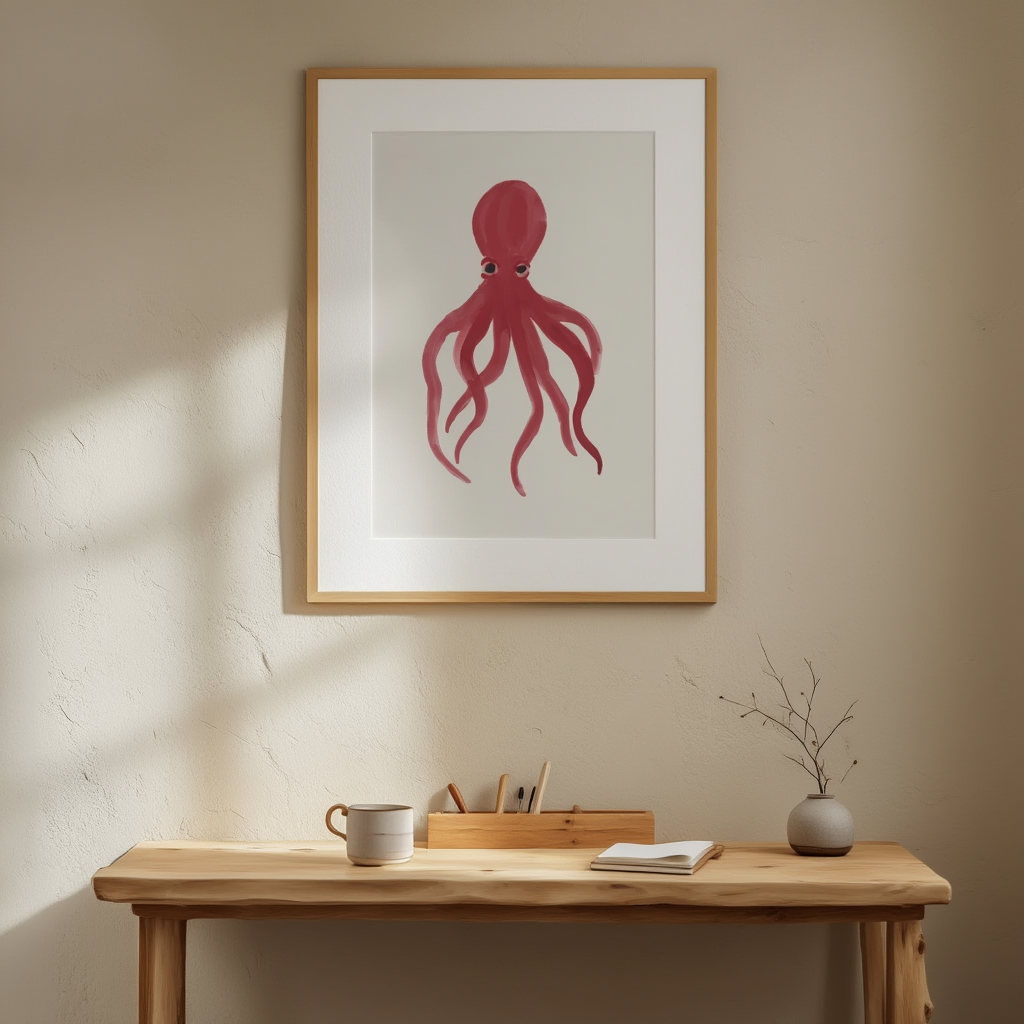 Illustrated Octopus Watercolour Print