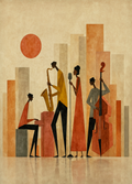 Jazz Ensemble Variation | Expressive Figurative Wall Art Print