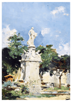 Joaquín Sorolla - The Fountain Of Apollo, Madrid - Hakyarts