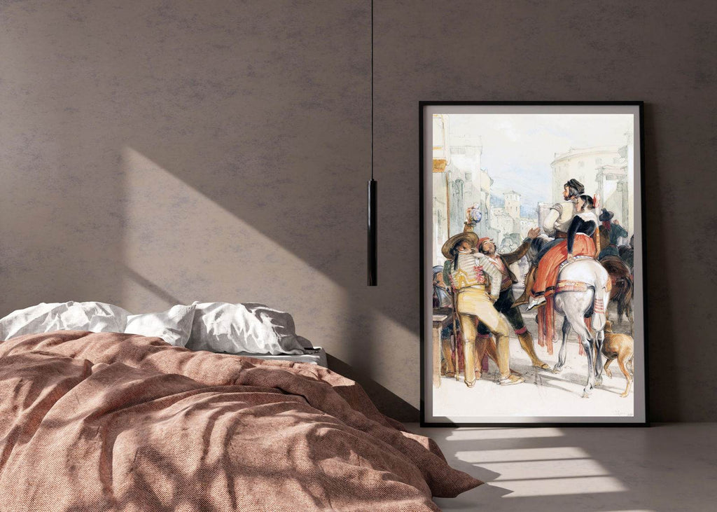 John Frederick Lewis - A Street Scene in Granada on the Day of the Bullfight - Hakyarts