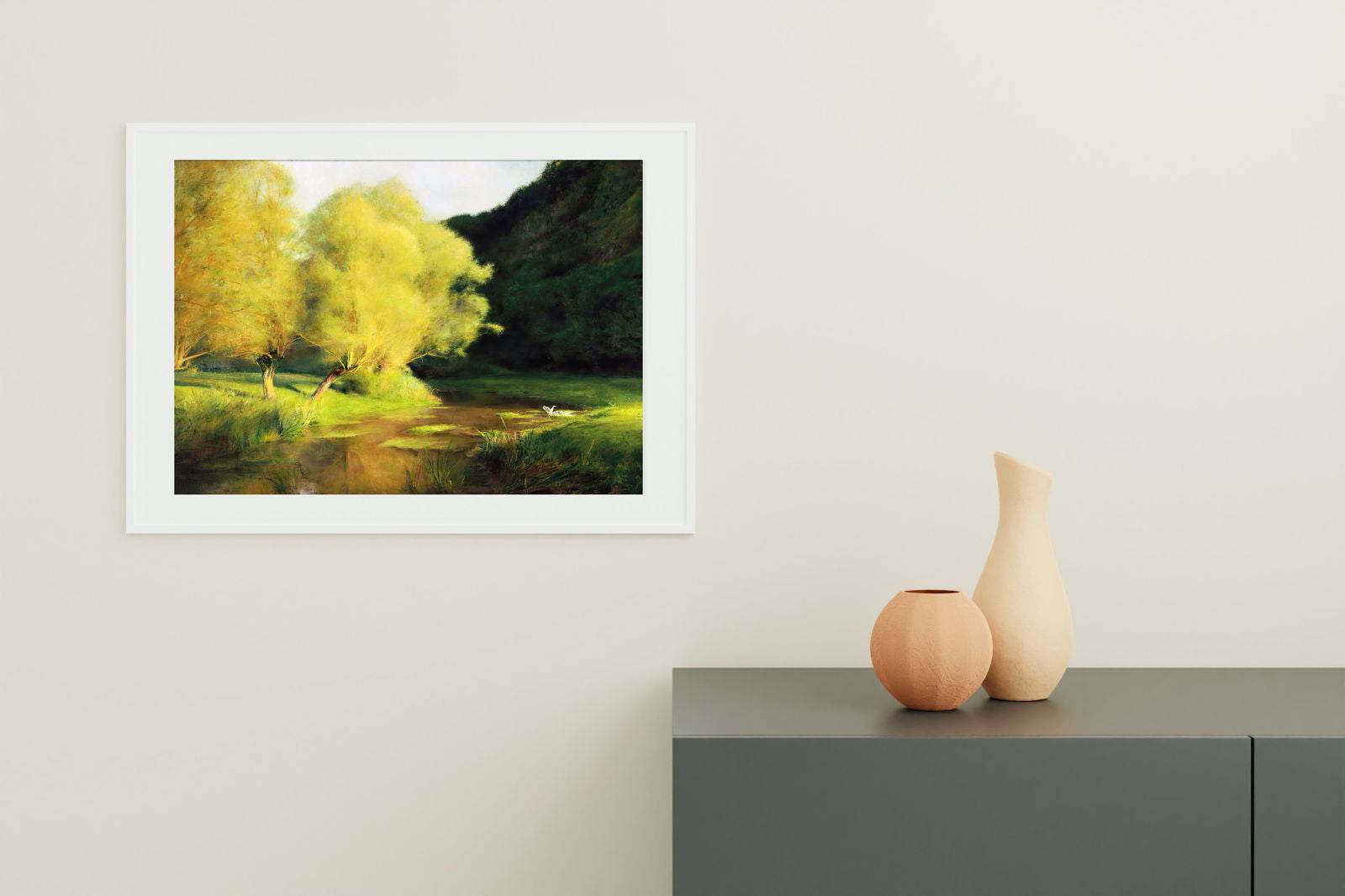 John William Godward - Willows by a Stream - Hakyarts