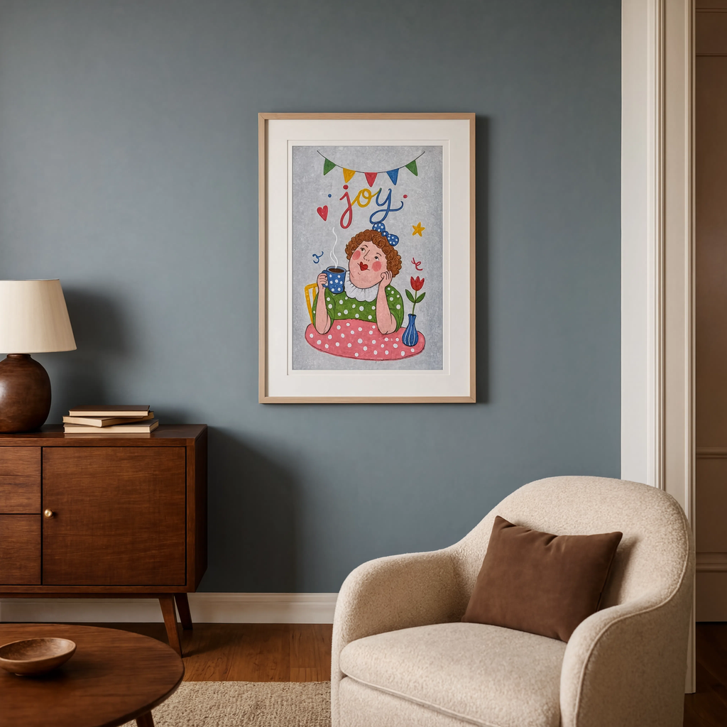 Whimsical Joy Folk Art Variation | Contemporary Folk Art Print