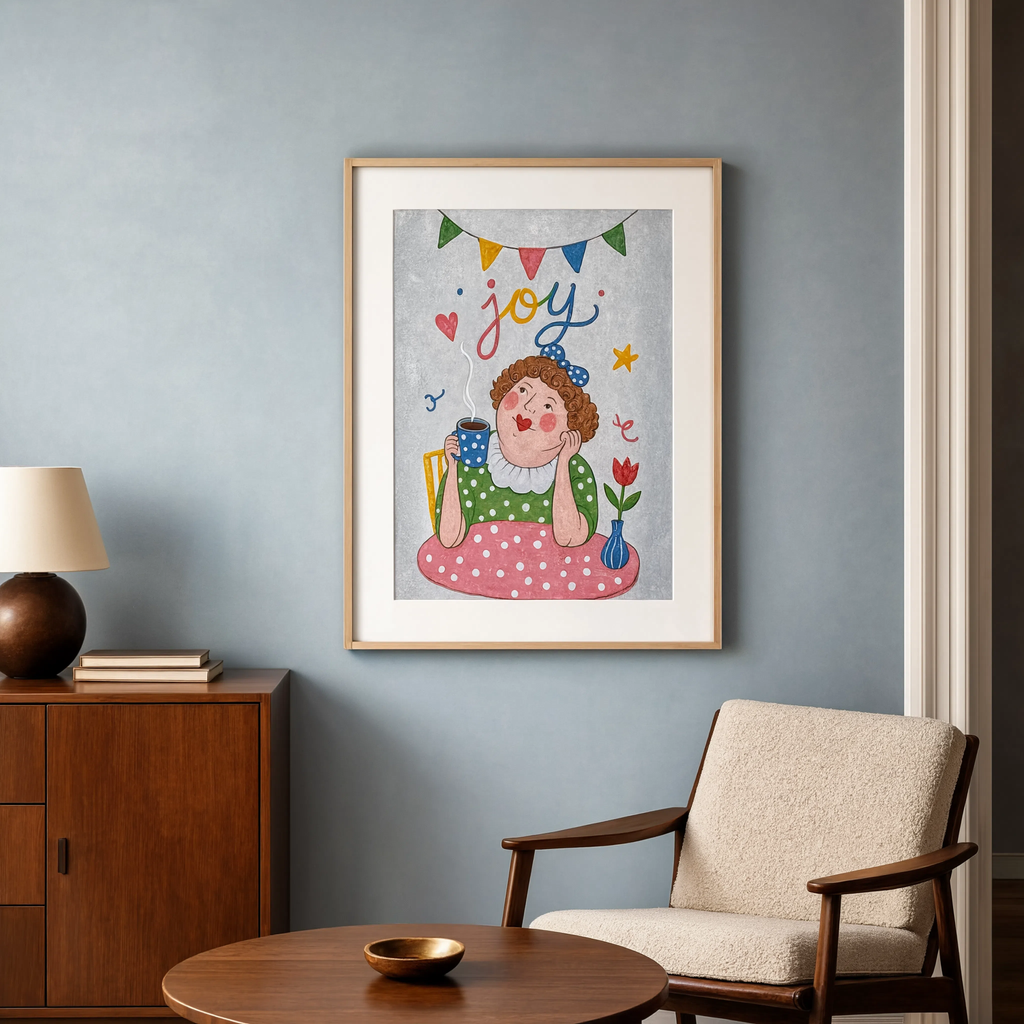 Whimsical Joy Folk Art Variation | Contemporary Folk Art Print