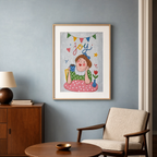 Whimsical Joy Folk Art Variation | Contemporary Folk Art Print