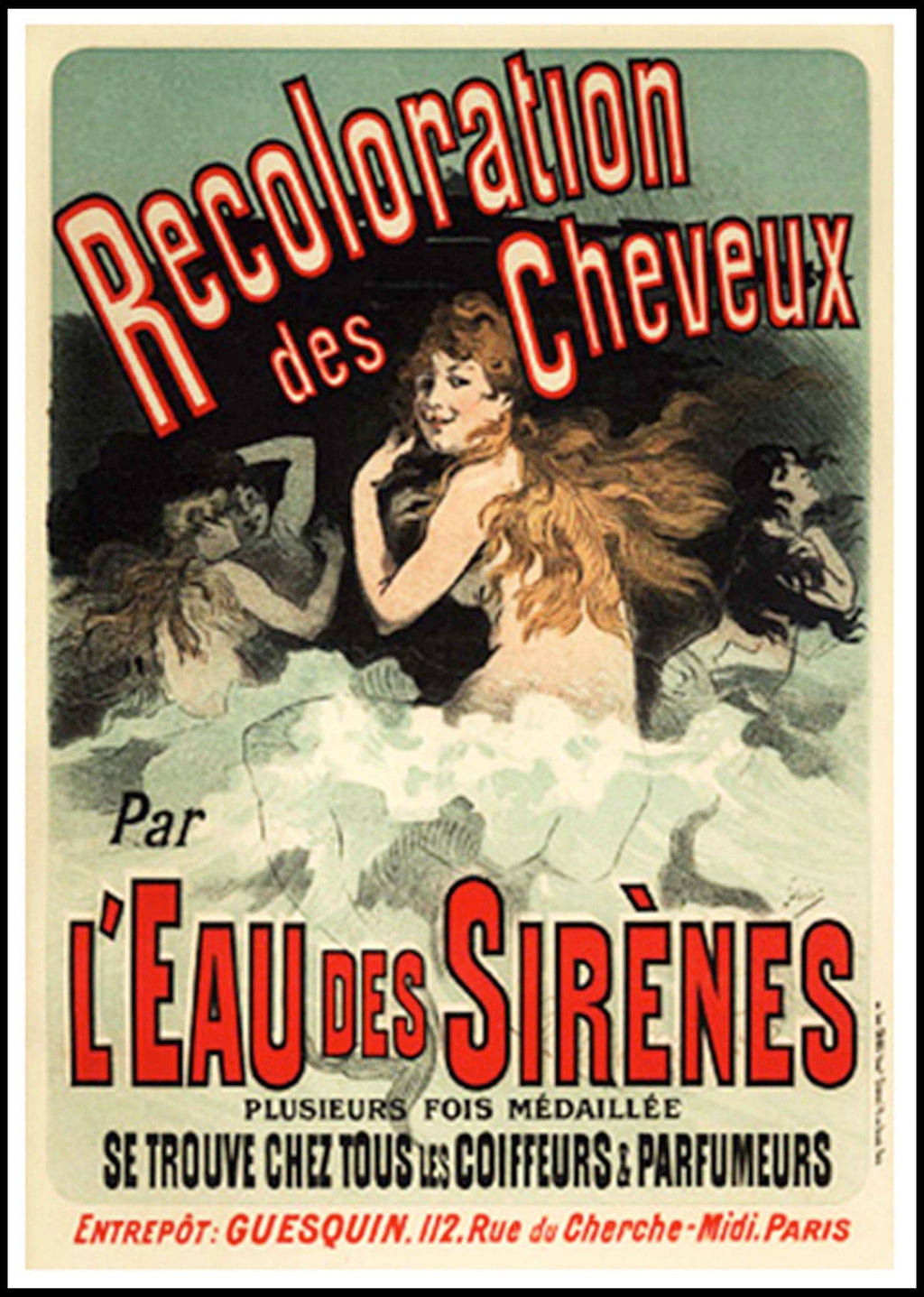 Jules Chéret - L'Eau des Sirenes Poster