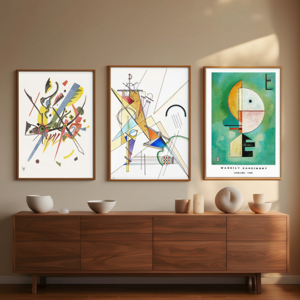 Set of 3 Wassily Kandinsky Prints – Upward (1929) & Gewebe Small Worlds I - Hakyarts