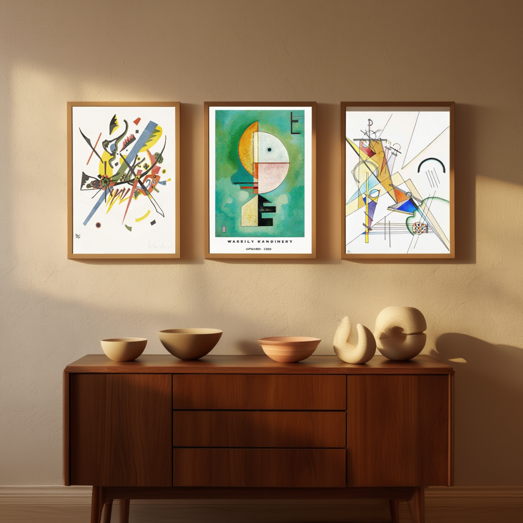 Set of 3 Wassily Kandinsky Prints – Upward (1929) & Gewebe Small Worlds I - Hakyarts