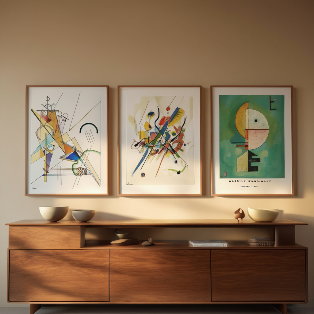 Set of 3 Wassily Kandinsky Prints – Upward (1929) & Gewebe Small Worlds I - Hakyarts