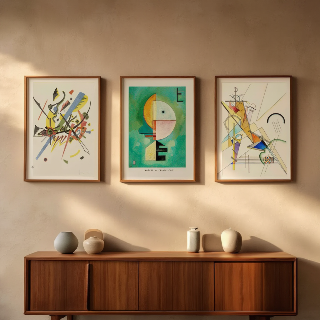 Set of 3 Wassily Kandinsky Prints – Upward (1929) & Gewebe Small Worlds I - Hakyarts