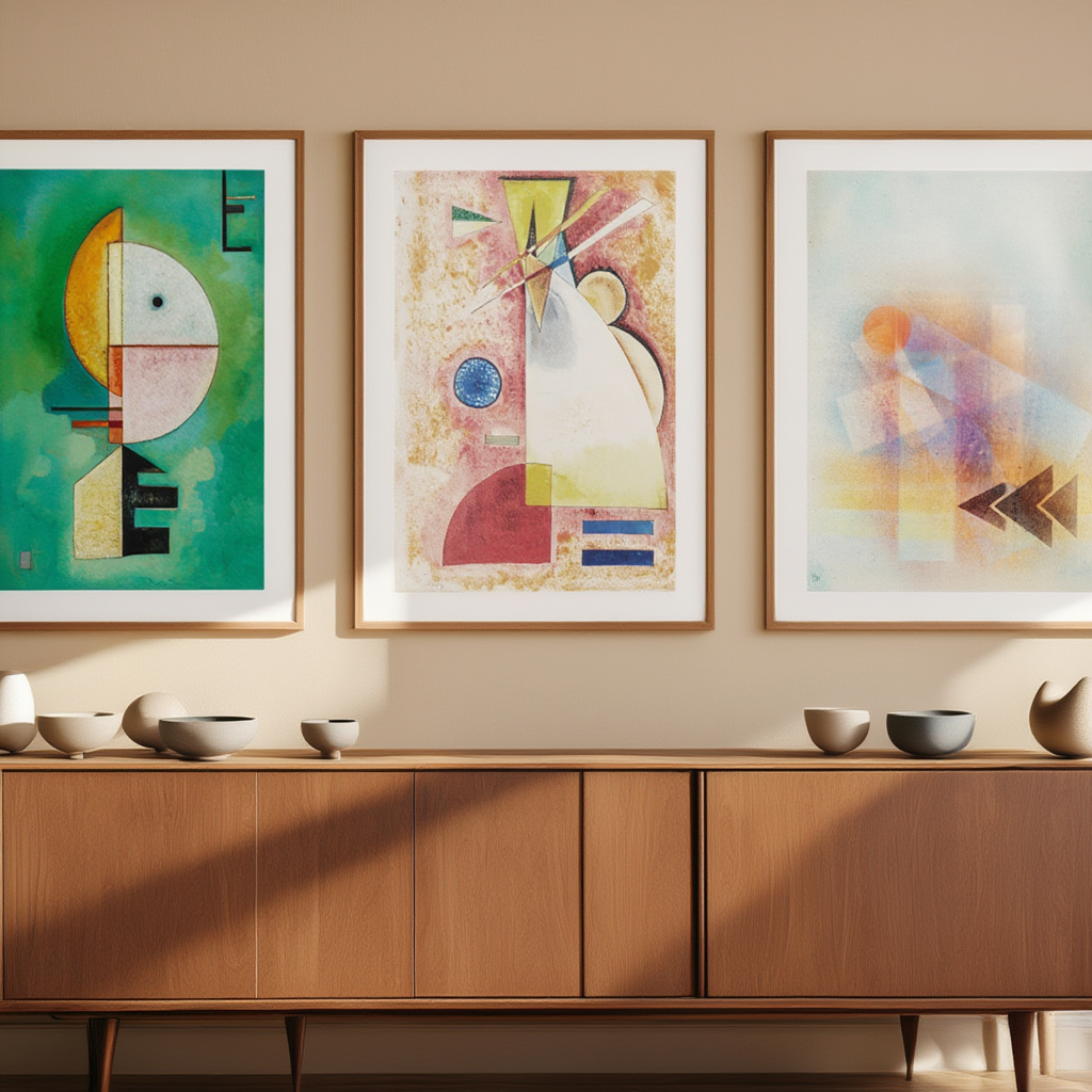 Set of 3 Wassily Kandinsky Prints – Upward (1929), Ineinander & Schwere Spitzen - Hakyarts
