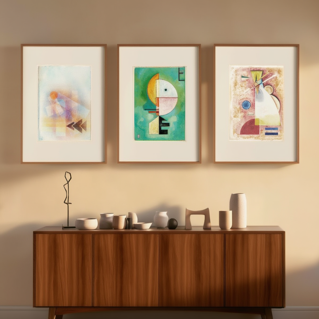 Set of 3 Wassily Kandinsky Prints – Upward (1929), Ineinander & Schwere Spitzen - Hakyarts