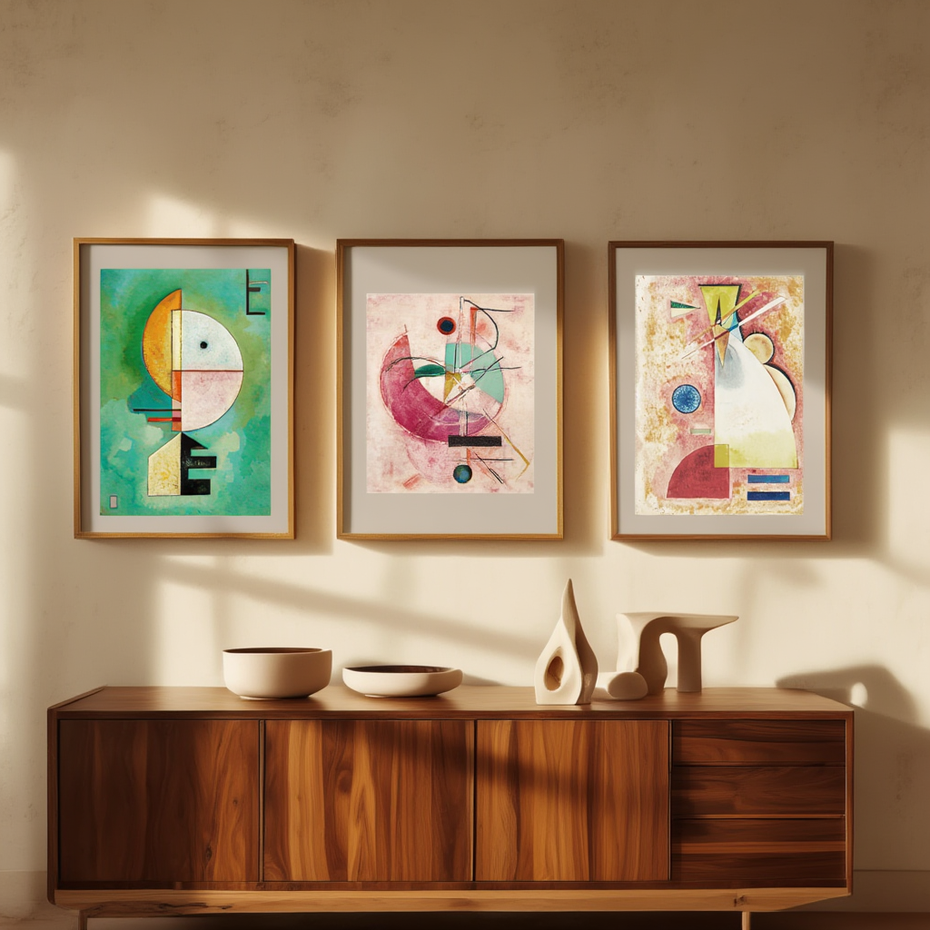 Set of 3 Wassily Kandinsky Prints – Upward (1929), Ineinander & Schwere Spitzen - Hakyarts