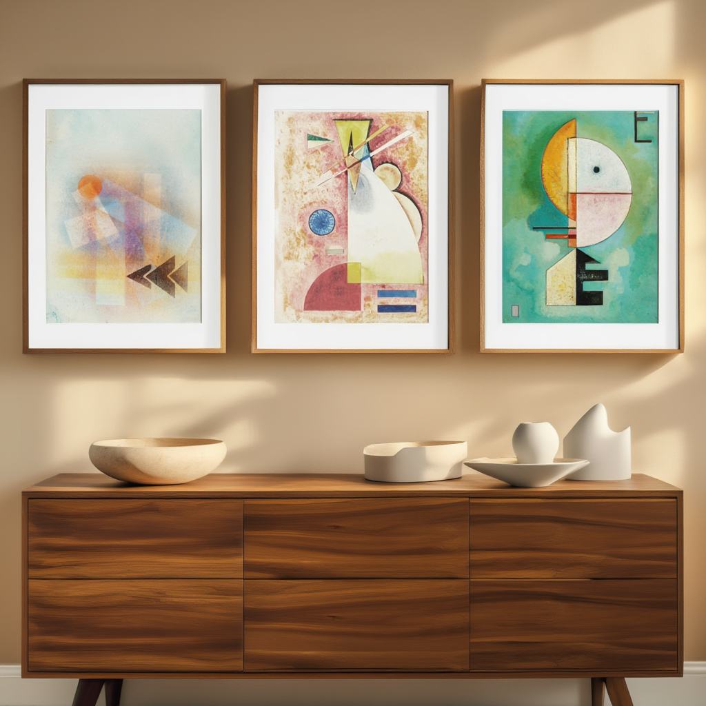 Set of 3 Wassily Kandinsky Prints – Upward (1929), Ineinander & Schwere Spitzen - Hakyarts