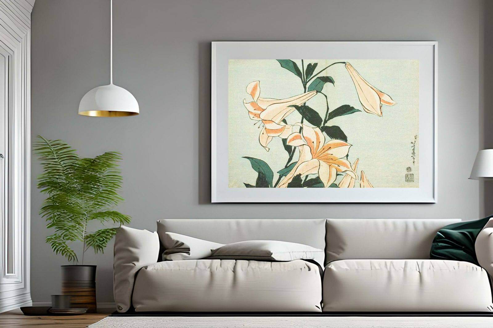 Katsushika Hokusai - Lilies - Hakyarts