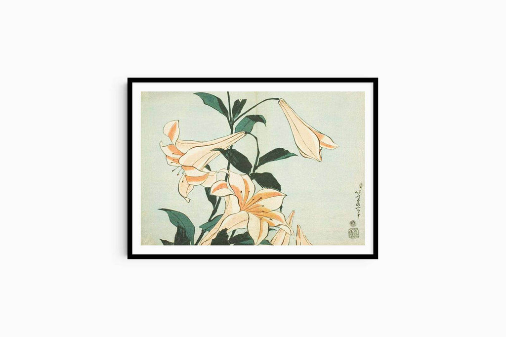Katsushika Hokusai - Lilies - Hakyarts