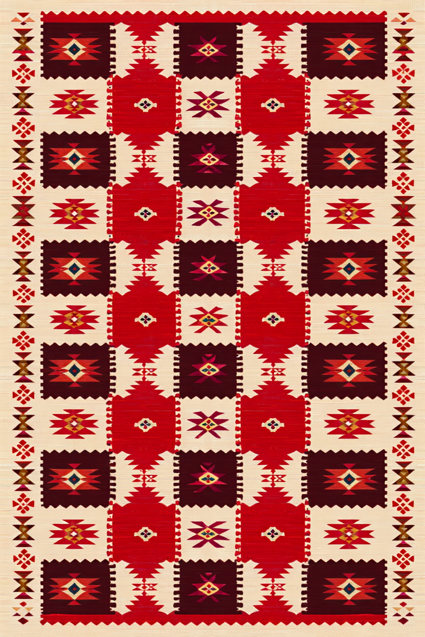 Kilim Print 2 | Geometric Kilim Rug-Inspired Art Print