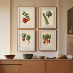 Set of 4 Botanical Kitchen Art Prints – Quartet Collection - Hakyarts