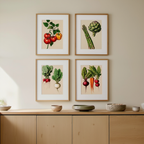 Set of 4 Botanical Kitchen Art Prints – Quartet Collection - Hakyarts