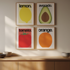 Set of 4 Maximalist Kitchen Art Prints – Bold & Decorative Wall Art - Hakyarts