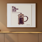 Coffee Club – Deep Plum – Minimalist Wall Art Print