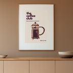 Coffee Club – Deep Plum – Minimalist Wall Art Print