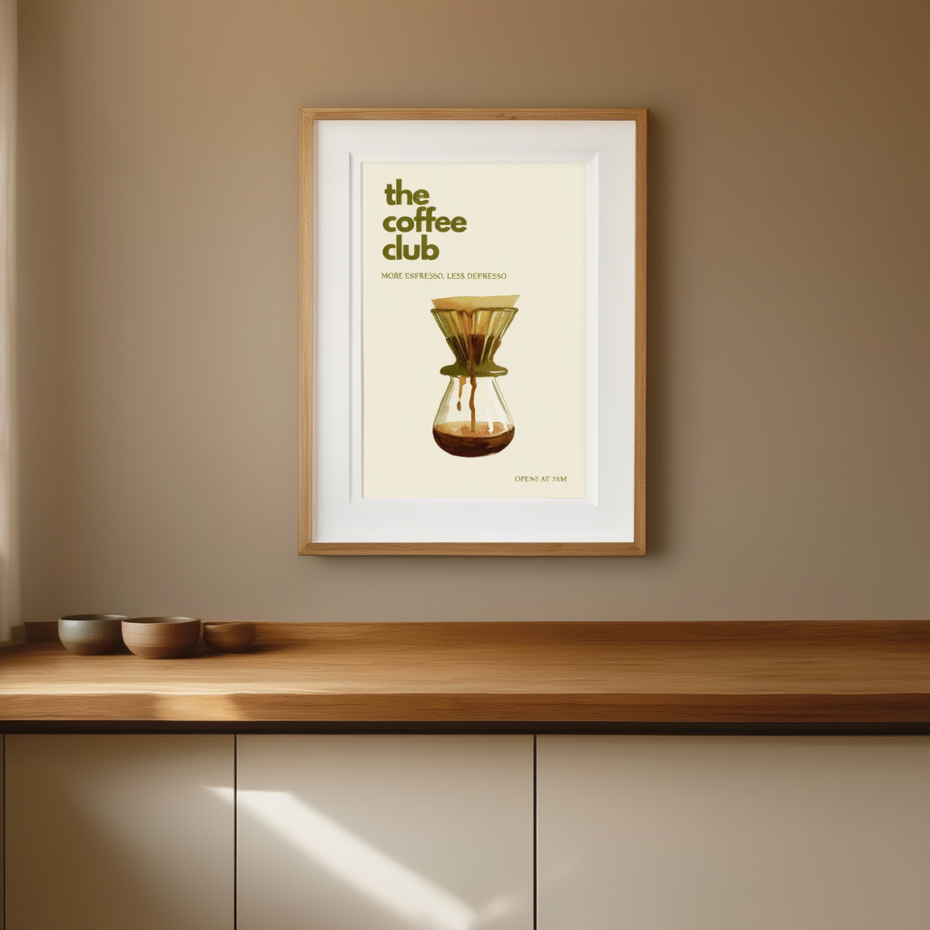 Coffee Club – Espresso – Minimalist Wall Art Print