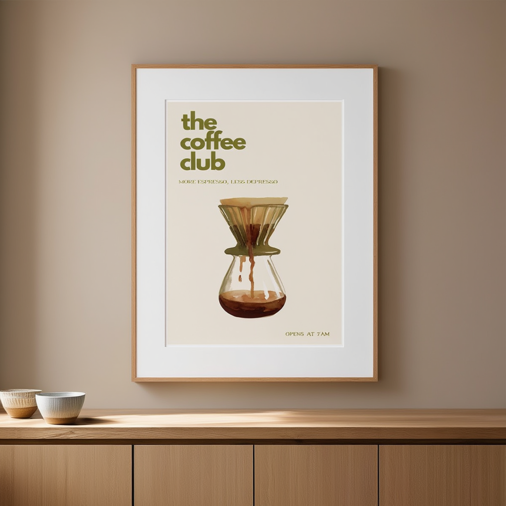 Coffee Club – Espresso – Minimalist Wall Art Print