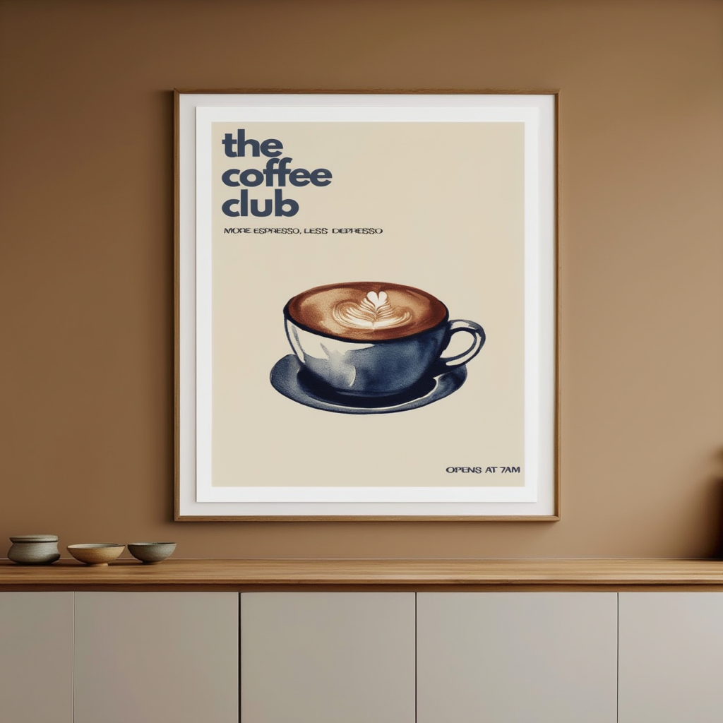 Coffee Club – Espresso – Minimalist Wall Art Print