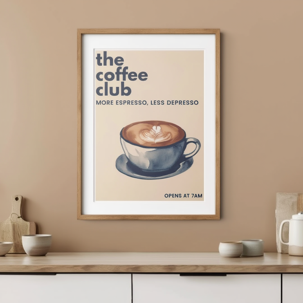 Coffee Club – Espresso – Minimalist Wall Art Print