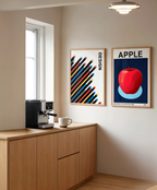 Set of 2 Bauhaus Tubes & Bauhaus Apple – Geometric Abstract Modernist Wall Art Prints