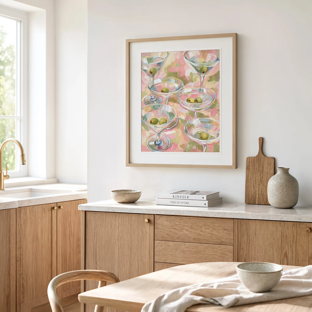 Pastel Martini Variation | Modern Cocktail Wall Art