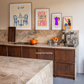 Set of 4 Wall Art Prints – Macchiato Espresso, Coffee Table Scene & Café Typography Collection