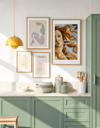 Set of 4 Thoughts, Contours of Memory, Line Art Women Faces & Contemporary Exhibition Poster – Modern Figurative Wall Art Prints