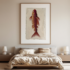 Burgundy Fish – Minimalist Wall Art Print