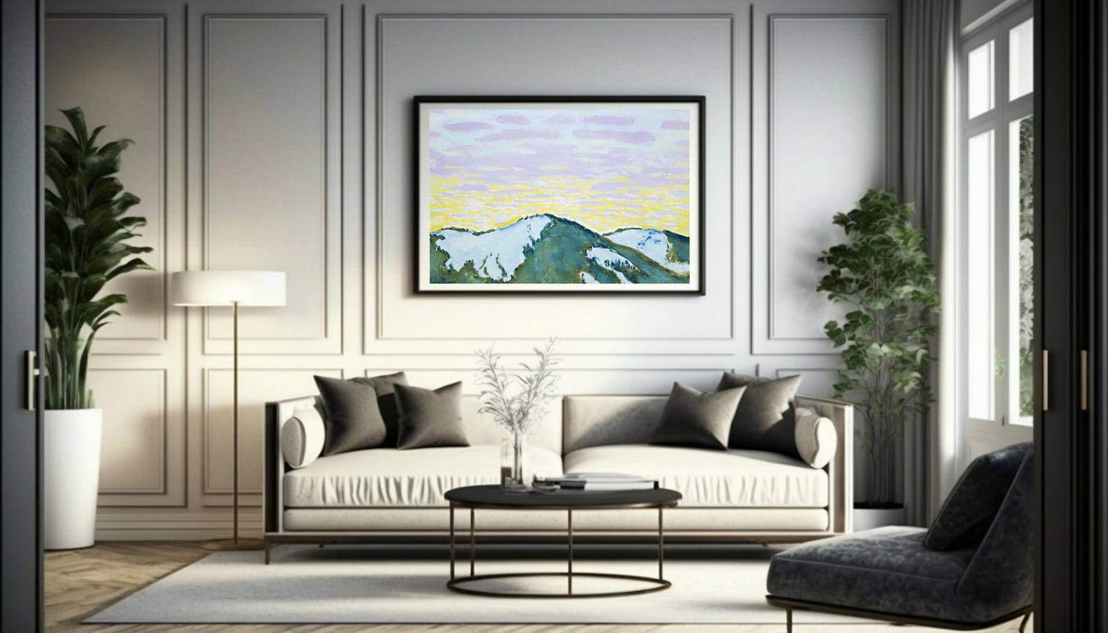 Koloman Moser - Snowy Mountain Peaks at Dusk - Hakyarts