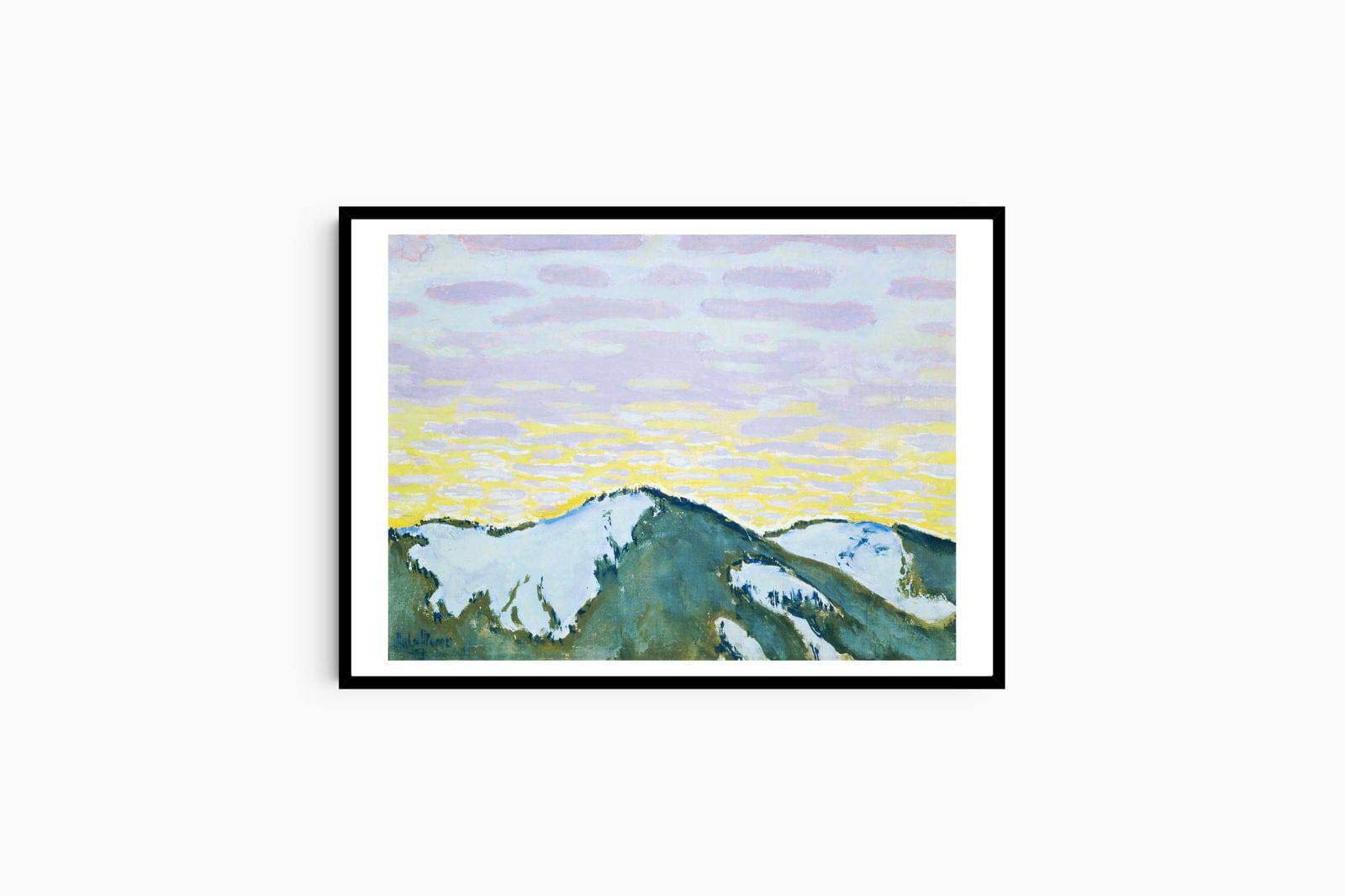 Koloman Moser - Snowy Mountain Peaks at Dusk - Hakyarts